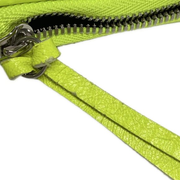 Auth BALENCIAGA Le Cagor 6958141 Neon Yellow Leather Shoulder Bag - Picture 12 of 16